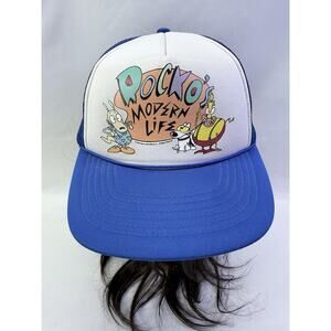Rocko’s Modern Life Trucker Hat Y2K Blue And White Snap Back